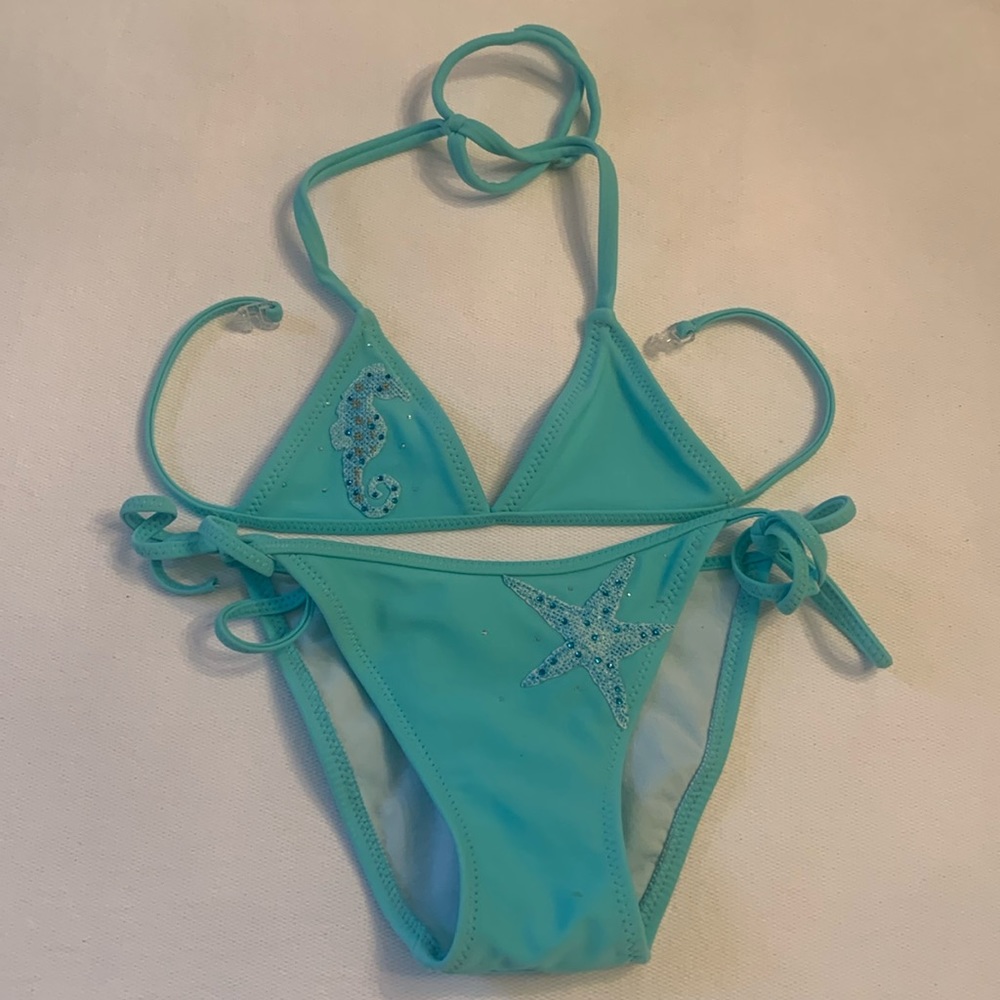 Pate De Sable Turquoise Bikini. Size 4.